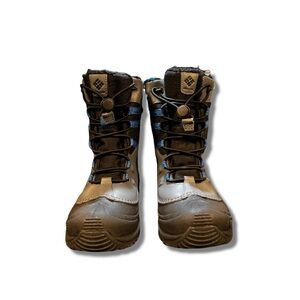 Columbia Kids' Tan and Black Snow Boots